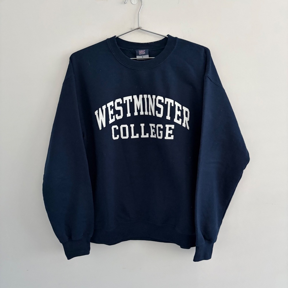 MV Sport Westminster College Navy Blue Crewneck Sweatshirt Medium